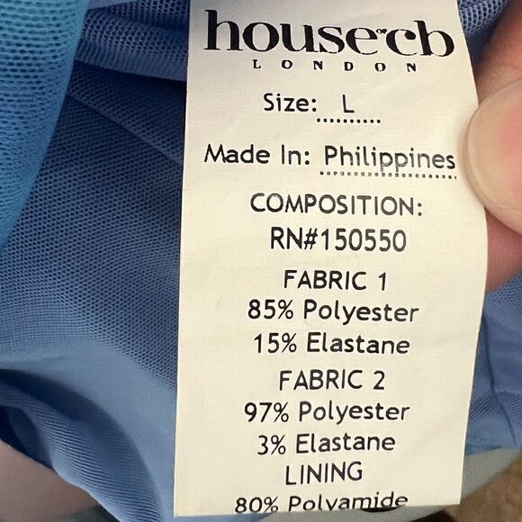 House of CB Blue “Ella” Bustier Ruched Party Bodycon Euphoria Cassie Mini Dress - Picture 10 of 11